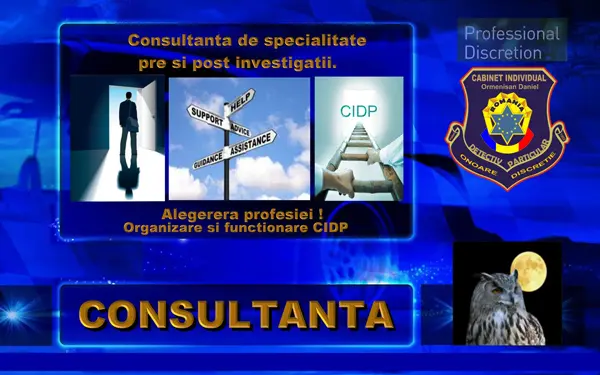 Consultanta specializata - Cabinet individual detectiv particular - Ormenisan Daniel