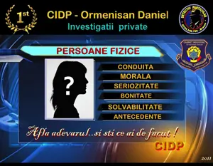 Servicii persoane fizice - CIDP - Ormenisan Daniel - Investigatii Private